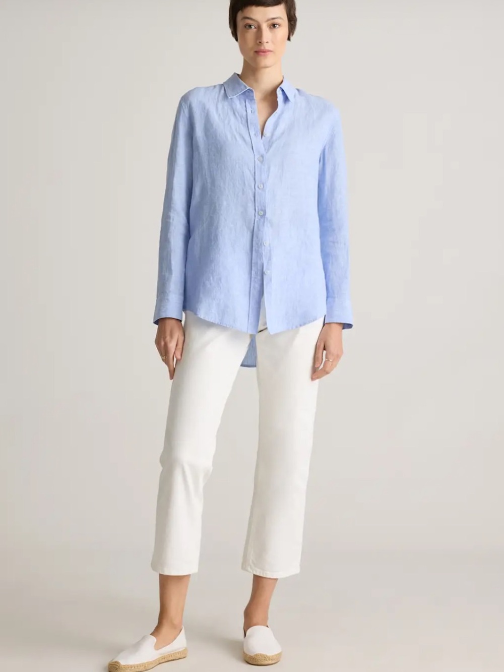 Quince 100% European Linen Button-Down Shirt- light blue- NWOT - Picture 2 of 16